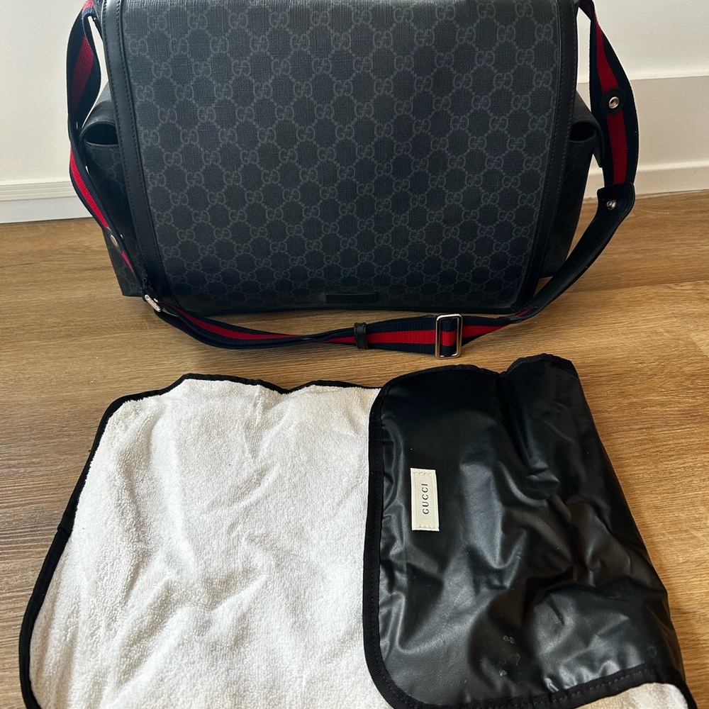 Gucci Dark Gray Monogram Messenger Bag Baby Changing bag